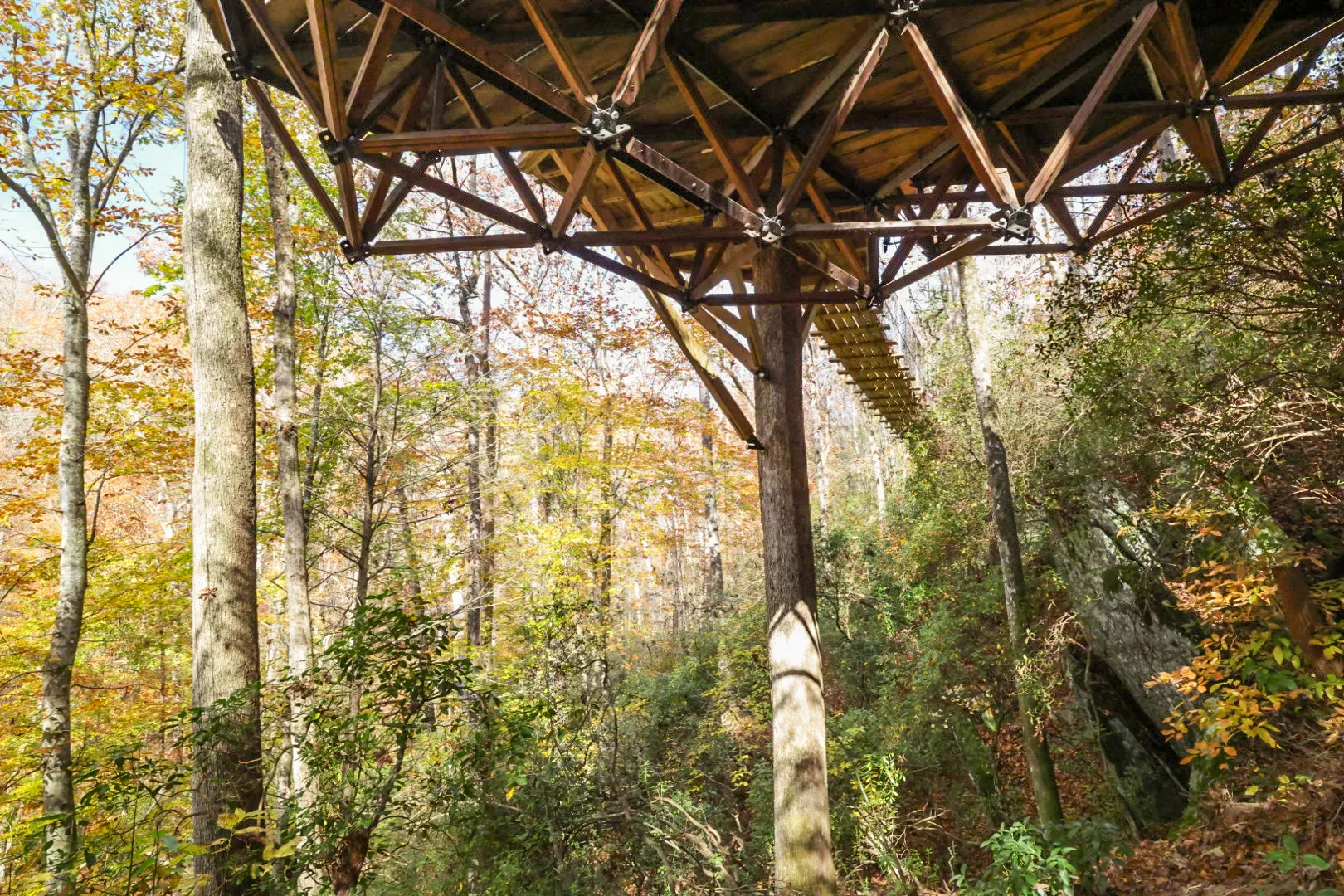 Platform truss from below