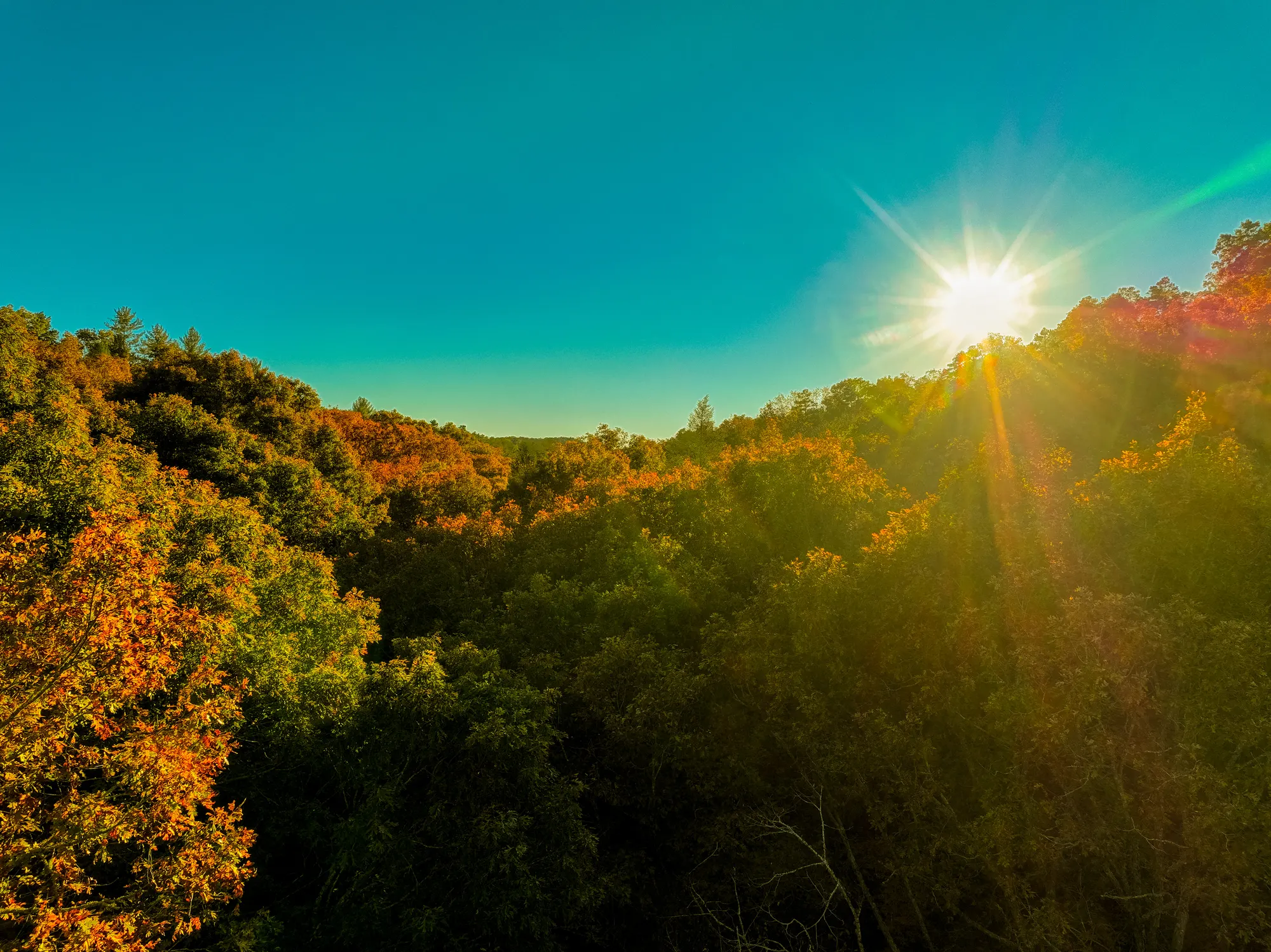 Sunset over the mountains.